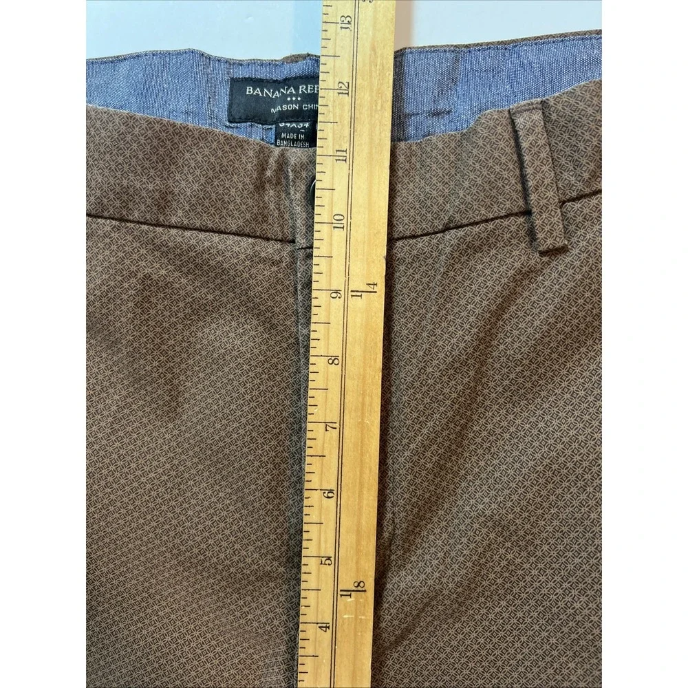 Banana Republic Mason Stretch Chino Pants Mens 34x34 Brown Tapered Fit Stretch‎